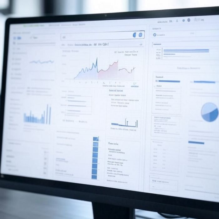 Monitor with SEO analytics charts